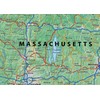Physical State Map of Massachusetts - 23.3 x 16.5 Inches