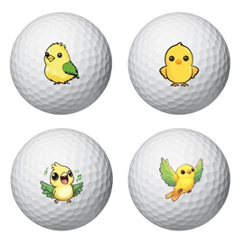 PLIGREAT Cute Birds Golf Ball Markers, Yellow Birds Marking Stickers for Identify Golf Balls, 2 Sheets Cartoon Golf Ball Customise Markers Golfer Gift Golfing Accessories