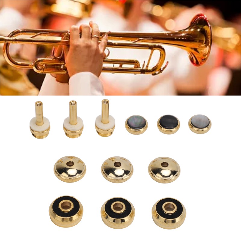 Trumpet Valve Finger Button Metal and Abalone Shell Trumpet Valve