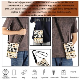 MBMSO Equestrian Gifts Horseback Riding Crossbody Bag Horse Lovers Gift Horses Small Cross Body Shoulder Bag Horse Riding Bag, Horse Crossbody