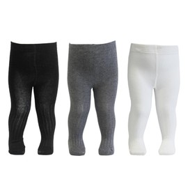 Tiny One Tights Baby & Children Allergen-Free Organic Cotton Elastic Baby Tights with Non-Slip Waistband for Girls and Boys Durable & Comfortable Tights from 50 to 86 cm, Plain colours - set 1