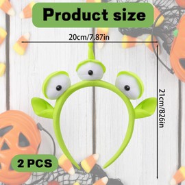 Alien Headband, 2 Pcs Three-Eyed Alien Headband for Halloween Parties, Cosplay Events and Photo Shoots, Fun Themed Headbands for Kids and Adults
