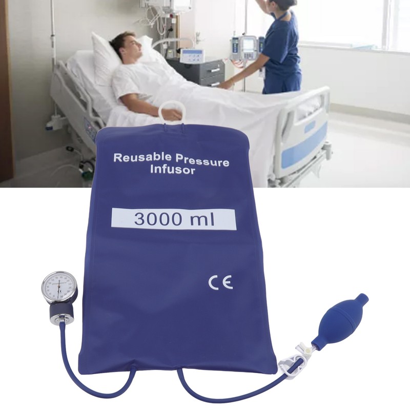 3000ml Pressure Infuser Bag with Pump and Metal Gauge for