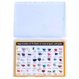 Bailinks Complete Crystal and Stone Collection Kit, Educational Geology Set with Unique Specimens, Raw and Polished Gemstones for Beginners, Great Gift for Home Decor and Healing Purposes (45PCS)