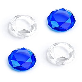 DLseego Diamond 3D Thumb Grips Caps Compatible with Switch & Switch Lite & Switch OLED Joy Con Crystal Clear Console Joystick Cover 4PCS -- Clear and Blue