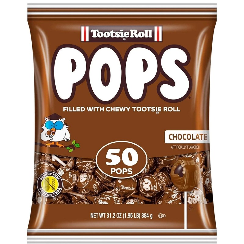 Tootsie Pops Chocolate Flavored Lollipops with Chocolatey Center 50 Count,