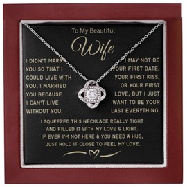 ROMESIA To My Wife Necklace from Husband To My Soulmate Necklace for Women To My Love Necklace for Wife Valentine’s Birthday Christmas Gift for My Wife (LED Box, My Love)