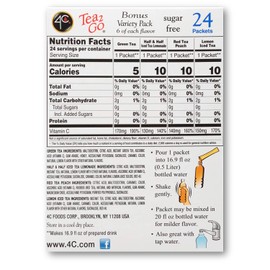 4C Powder Drink Mix | Singles Stix, On the Go | Refreshing Water Flavorings | 24 count (Iced Tea - Variety)