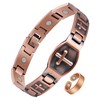 Jecanori Copper Magnetic Bracelet & Ring for Men,Pure Copper Cross