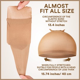 Teenitor Teenitor Wig Cap, 20pcs Stocking Caps for Wigs, Tan Wig Cap for Women, Stretchy Nylon Wig Cap Beige