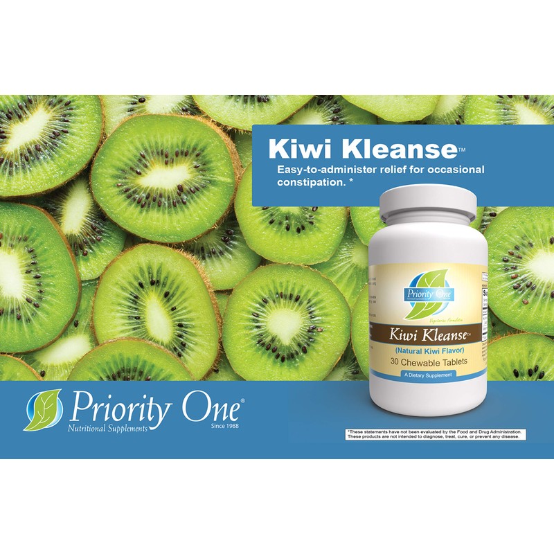 Priority One Vitamins Kiwi Kleanse 30 Chewable Tablets - Easy