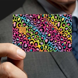 Credit Card Skin Stickers, Leopard Print Design, 4 Pieces
