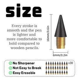 FainFun Inkless Pencil Leads Eternal, Pack of 30 Infinite Pencil Leads Black, Eternal Pencil Leads Thin, Easy Wipe Clean Inkless Pencil Leads Eternal, Inkless Pen Lead
