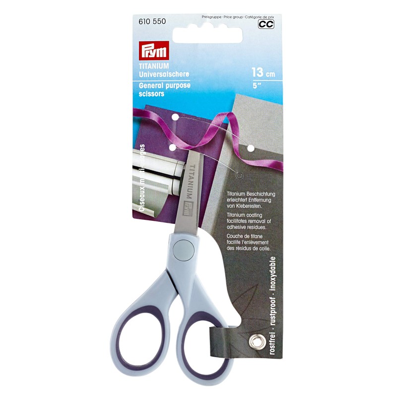 Prym Titanium Scissors, Blue, Silver, Grey, 13cm