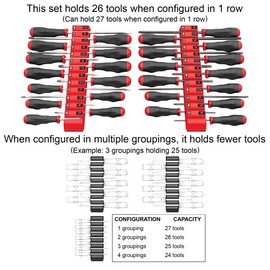 Ernst Manufacturing Screwdriver Pro - Modular Screwdriver Organizer for 26 Tools with Anti-Slip Base, Red - Made in the USA