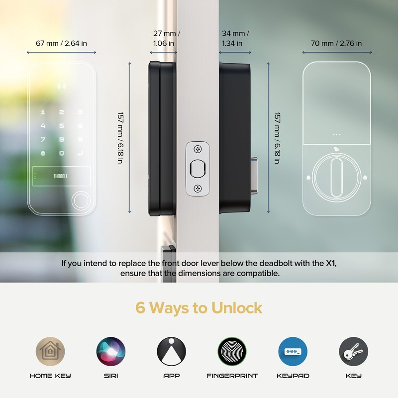 ThorBolt X1 Apple Home Key Lock, iOS ONLY Smart Keyless