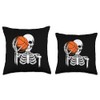 Skeleton Basketball Artwork Slam Dunk Throw Pillow