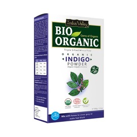 Indus Valley Organic Indigo Powder, Organic Certified, Triple Sieved & Microfine Powder, Cruelty Free & Vegan, Indigofera Tinctoria Powder for Natural Hair Colouring, 100 g