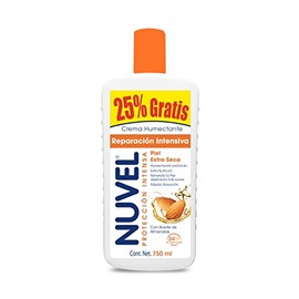 Nuvel Crema Corporal Humectante Reparacion Intensiva para Piel Seca y Extra Seca con Aceite de Almendras 750 ml