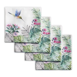 Maison d' Hermine Tropiques Bundle Set 100% Cotton Table Runner – Single Layer (14.5 Inch by 72 Inch) and Set of 4 Napkins (20 Inch by 20 Inch)