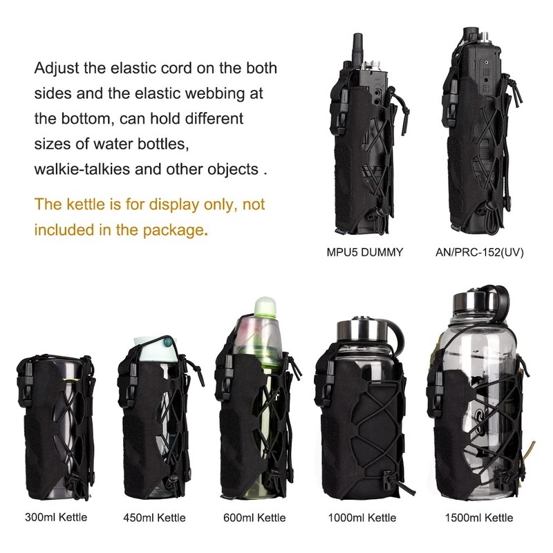 IDOGEAR Tactical Water Bottle Pouch Military Adjustable Straps Kettle Carrier