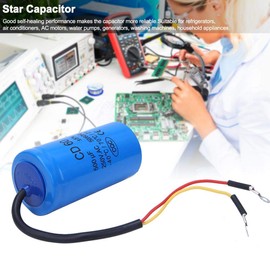 Vikye CD60 250VAC 500uf -40C/70C/21 Explosion-Proof Round Aluminum Plastic Capacitor, Motor Starting Capacitor, Suitable for Household Appliances