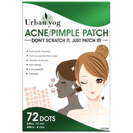 Urban yog Acne Pimple Patch - 72 Invisible Facial Stickers cover with 100 Hydrocolloid| overnight Pimple - Acne Absorbing patch (Single)
