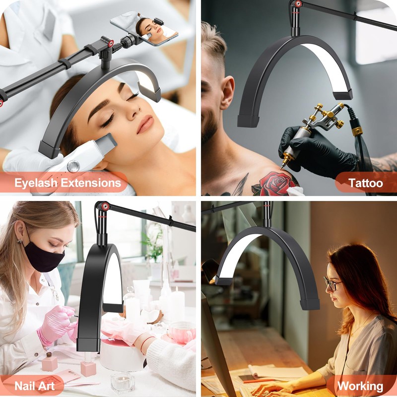 Professional 19-Inch Crescent Arc Salon Light with 238 LEDs, 1999LM