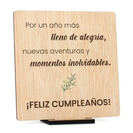 CONTRAXT Tarjeta felicitacion cumpleaños original.idea regalos originales para mujer hombre cumpleaños tarjeta de madera cumple cumpleaños mujer hombre joven amiga (Cumpleaños)