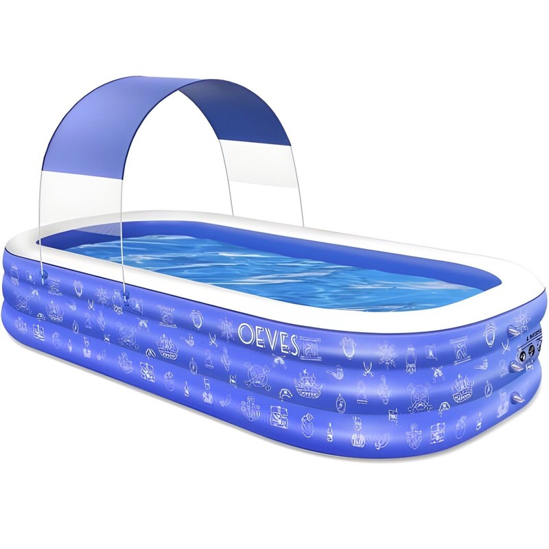 OEVES Inflatable Swimming Pool for Kids and Adults Full-Sized Family