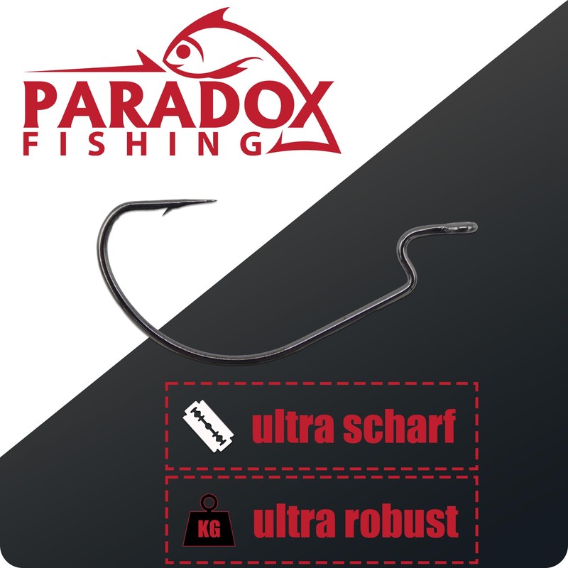 Paradox Fishing Premium Offset Hooks Set of 45 I Each
