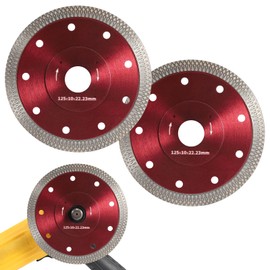 2PCS 4-1/2 Inch Tile Grinder Cutting Blades,Red Super Thin Diamond Porcelain Saw Blades,4.5-inch Tile Cutting Discs for Angle Grinders,Suitable for Porcelain,Ceramic,Granite,with 7/8"-20mm-5/8 Arbor