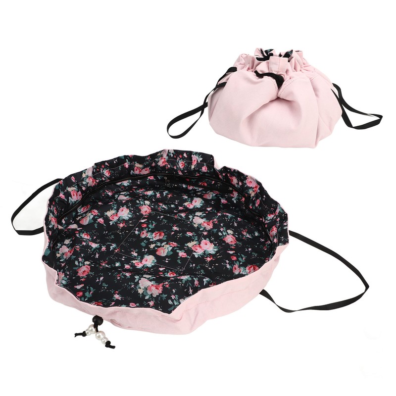 Drawstring Makeup Bags Cosmetic Bags Large Capacity Inner Zipper Pockets
