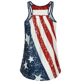 Hibelle American Flag Tank Top Women Scoop Neck Cute Racerback Yoga Workout Tank Top (Flag,Large)