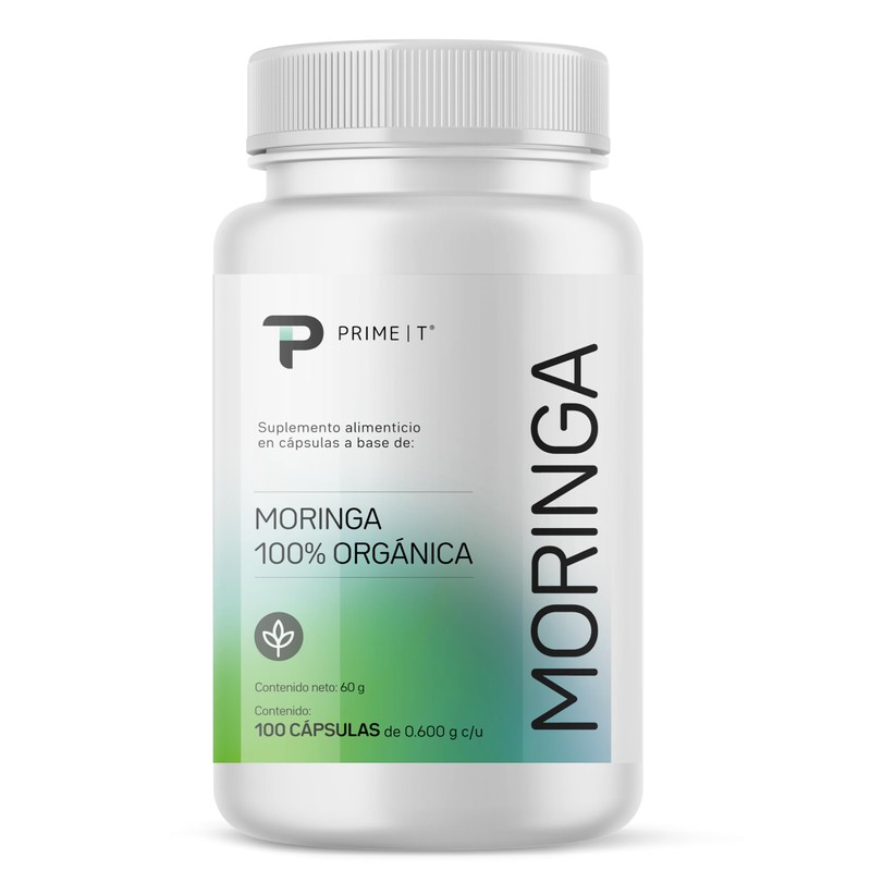 Primetech Nutrition Moringa Orgánica, 100 Cápsulas 500 Mg