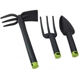 Pricari Garden Hand Tool Set 3 Piece - Gardening Kit - Cultivator, Hand Trowel, Hoe and Hand Tiller, Outdoor Gardening Tools Lightweight and Durable