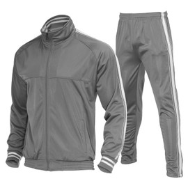 Nothinchan Men's Tracksuits 2 Piece Casual Athletic Set Full Zip Sweatsuits Workout Activewear Long Sleeve Running Jogging Suits Set(Grey,3XL)
