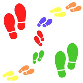 Heclia Crime Scene Stickers 30 PCS Black PVC Footprint Floor Decals Stickers, 7 X 2.76 Inch Agent Foot Prints for Classroom Floor Line Up Guide Direction Sticker for Home Office Party Decor