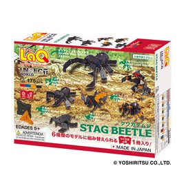 LaQ Insect World Stag Beetle | 175 Pieces | 6 Models | Age 5+ | Creative, Educational Construction Toy Block | Made in Japan