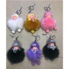 Real Fox Fur Keyring ，Sleeping Baby Keyring with Bow for