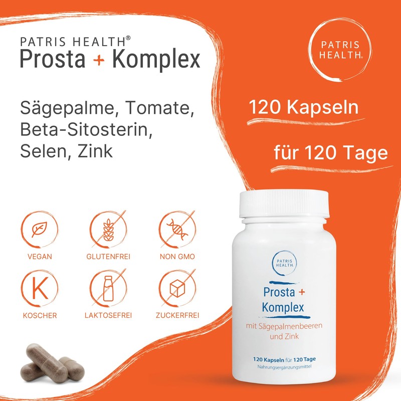 Patris Health® Prosta+ Complex 120 Capsules with Saw Palmetto Berries,