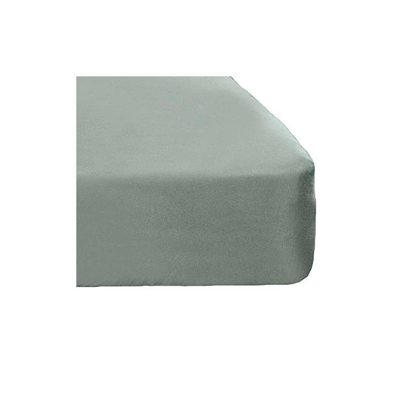 Brentfords Plain Dyed Bed Fitted Sheet Soft Microfibre Duck Egg