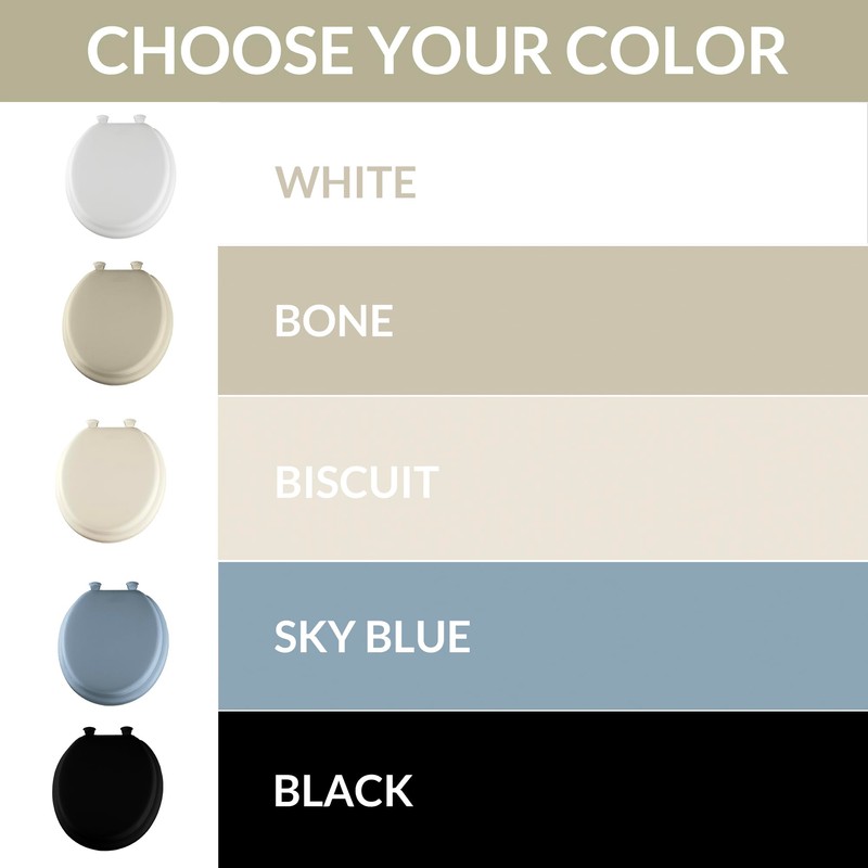 Mayfair Padded Toilet Seat, Cushioned Soft Vinyl over Wood Core