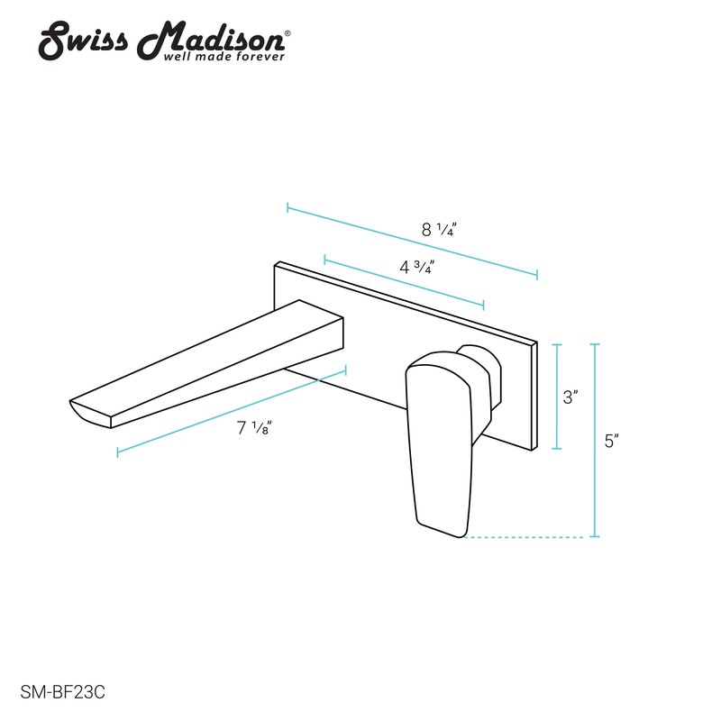 Monaco Single-Handle, Wall-Mount, Bathroom Faucet in Chrome