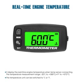 Runleader Digital Engine Temperature Meter Green Backlight Display for Lawn Mower, Tractor Generator, Motorcycle, Chainsaw etc.
