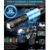Flashlights High Lumens Rechargeable-100,000LM Super Bright Tactical LED Flashlight,Powerful USB