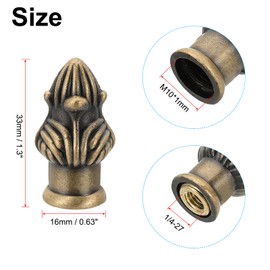 PATIKIL 33 x 16mm Lamp Finials Caps Knob, 2 Set Solid Lamp Shade Top Decoration Screw Cap Nuts with Brass Reducing Adapter for Table Lamps Floor Lamps, Bronze