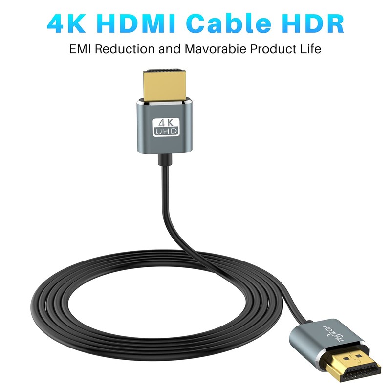 Twozoh Flexible & Slim HDMI Cable, 0.5M 2-Pack Ultra Thin