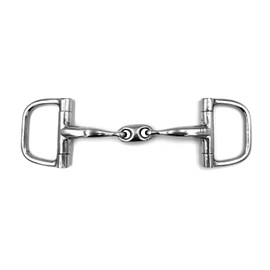 Equine Smile ES0090 ErgoBit D-Ring Snaffle Double Broken Anatomically Shaped Mouth Friendly Stainless Steel 14 mm (12.5 cm)