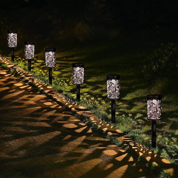 Awanber Solar Garden Lights, 8 Pack Auto On/Off Solar Powered Pathway Light, Up to 16 Hrs Long Last Outdoor Waterproof Solar Landscape Lights for Pathway, Yard, Lawn, Patio, Walkway - 3000k Warm White